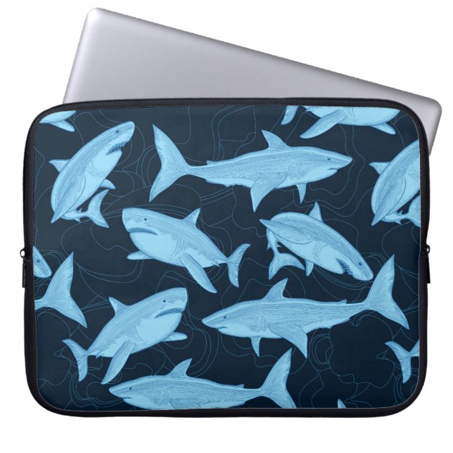 Laptophoes 15" Haaien  Laptop Sleeve (Voorkant)