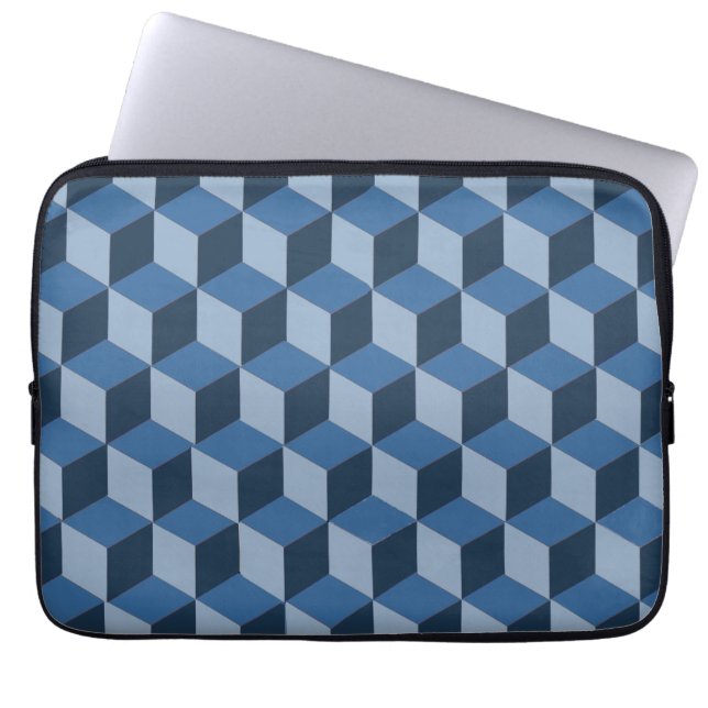 Laptophoes - 3d-bouwblokkeerverlichting laptop sleeve (Voorkant)