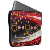 Laptophoes Abstract Rood Wit Zwart Laptop Sleeve (Voorkant Rechts)