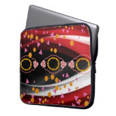 Laptophoes Abstract Rood Wit Zwart Laptop Sleeve (Voorkant Links)