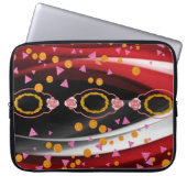 Laptophoes Abstract Rood Wit Zwart Laptop Sleeve (Voorkant)
