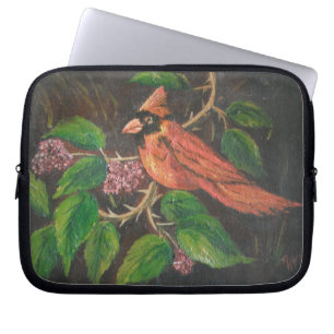 Laptophoes Ann Hayes Schilderend kardinaal Laptop Sleeve
