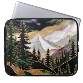 Laptophoes Bergbos Landschap Laptop Sleeve