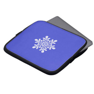 Laptophoes Blauwe sneeuwvlok Laptop Sleeve