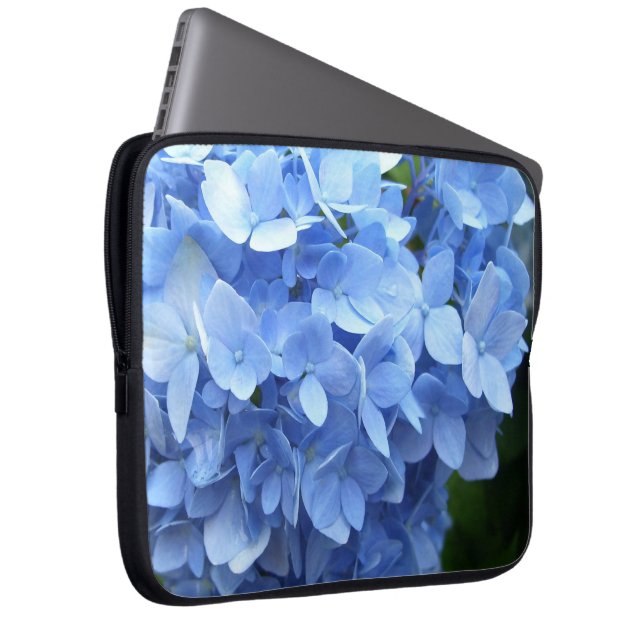 Laptophoes - Blue Hydrangea Laptop Sleeve (Voorkant Rechts)