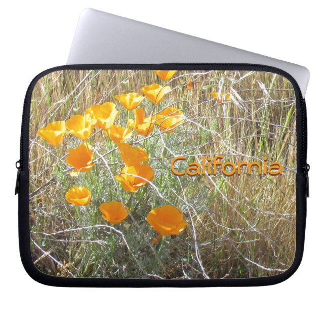 Laptophoes - California Poppies Laptop Sleeve (Voorkant)