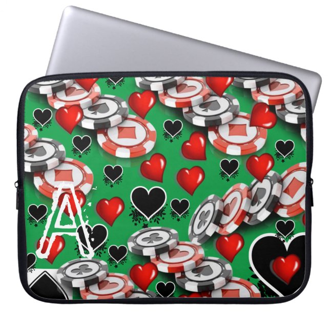 Laptophoes casino laptop sleeve (Voorkant)