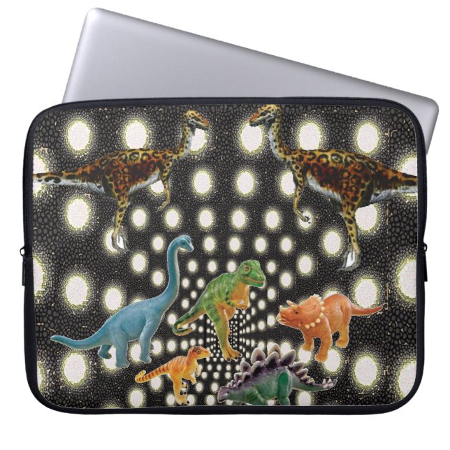 Laptophoes Dinosaur Laptop Sleeve (Voorkant)