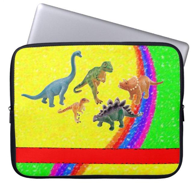 Laptophoes Dinosaur Laptop Sleeve (Voorkant)
