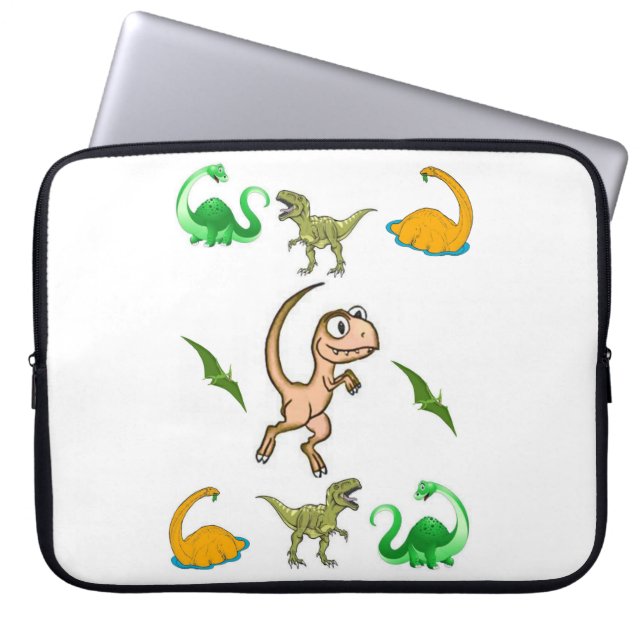Laptophoes Dinosaur Laptop Sleeve (Voorkant)