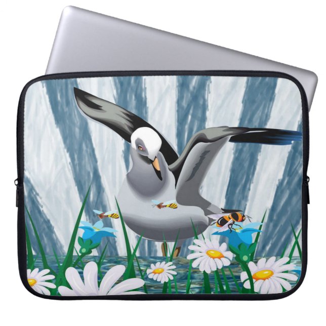 Laptophoes Floral Bird Laptop Sleeve (Voorkant)