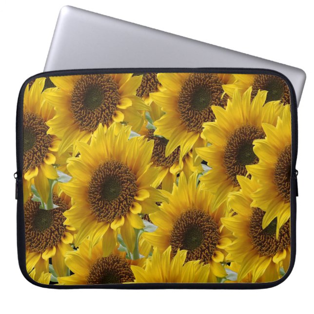 Laptophoes Floral Sunflower Laptop Sleeve (Voorkant)