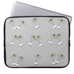 Laptophoes Gray Martini Glasses Laptop Sleeve