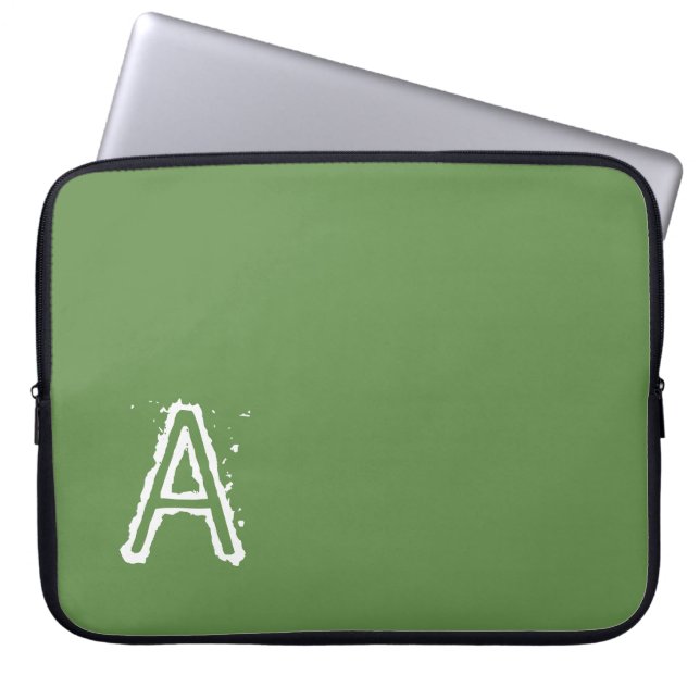 Laptophoes groen laptop sleeve (Voorkant)