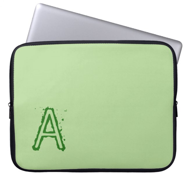 Laptophoes groen laptop sleeve (Voorkant)