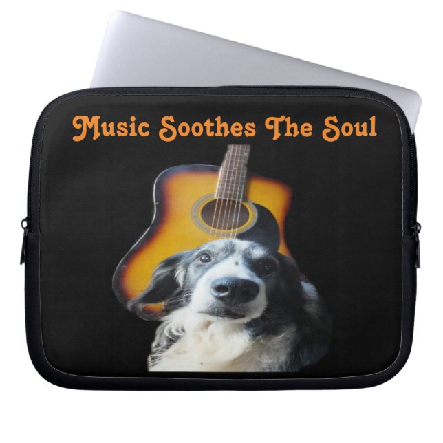 Laptophoes Guitar Dog Laptop Sleeve (Voorkant)