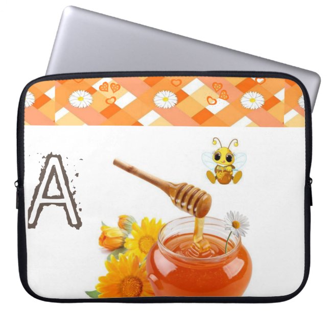 Laptophoes honingbijen laptop sleeve (Voorkant)