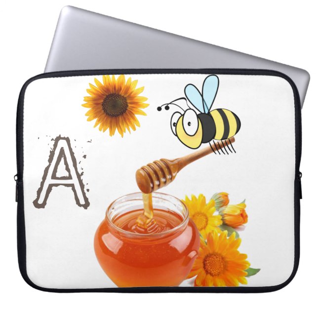 Laptophoes honingbijen laptop sleeve (Voorkant)