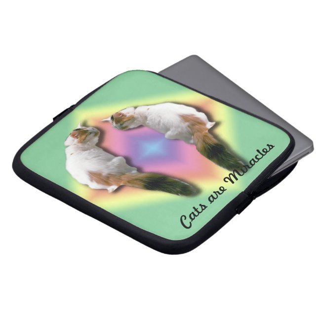 Laptophoes - Katten zijn wonderen Laptop Sleeve (Voorkant top)
