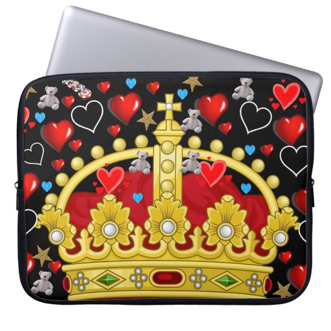 Laptophoes King of Hearts Laptop Sleeve (Voorkant)