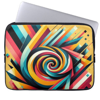 Laptophoes - Kleurrijke geometrische kunst Laptop Sleeve