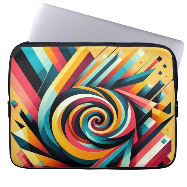 Laptophoes - Kleurrijke geometrische kunst Laptop Sleeve (Voorkant)