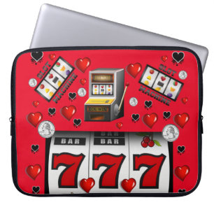Laptophoes met casino-sleuf laptop sleeve