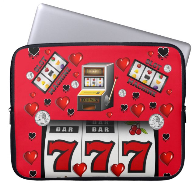 Laptophoes met casino-sleuf laptop sleeve (Voorkant)