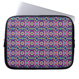 Laptophoes met een levendig geometrisch patroon laptop sleeve