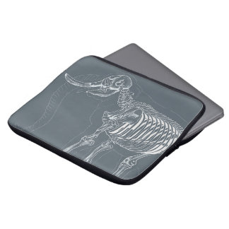 Laptophoes met elefantskelet laptop sleeve