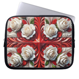 Laptophoes met Engels Rozen ontwerp Laptop Sleeve