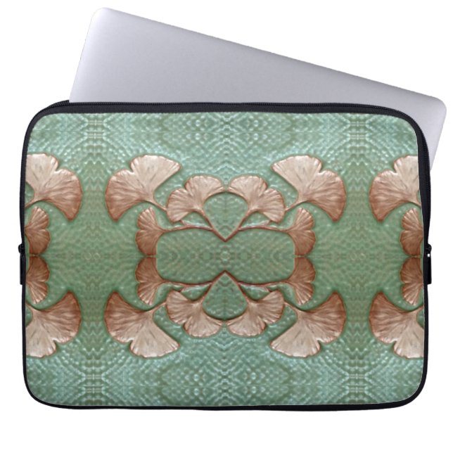 Laptophoes met Gingko-bladeren Laptop Sleeve (Voorkant)
