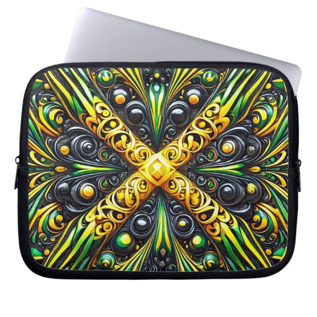 Laptophoes met Jamaicaanse kleuren Laptop Sleeve (Voorkant)