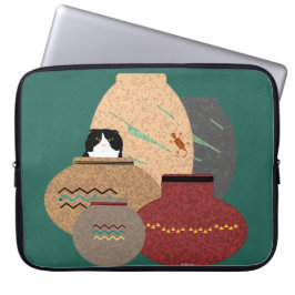 Laptophoes met kleppotjes laptop sleeve