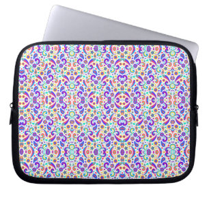 Laptophoes met kleurrijk abstract bloemmotief  laptop sleeve