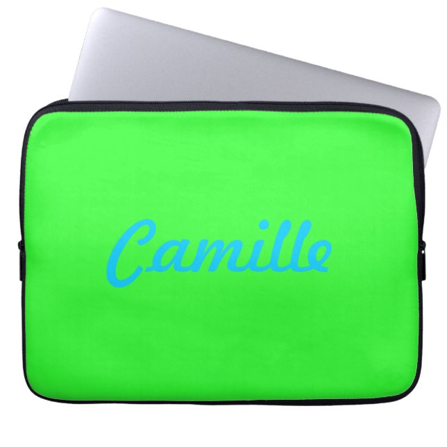 Laptophoes met naam laptop sleeve (Voorkant)