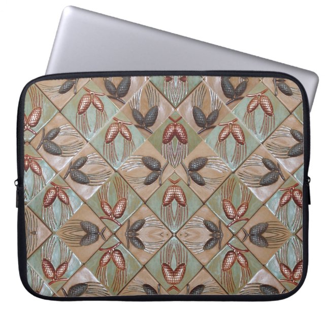 Laptophoes met pinecones patroon laptop sleeve (Voorkant)