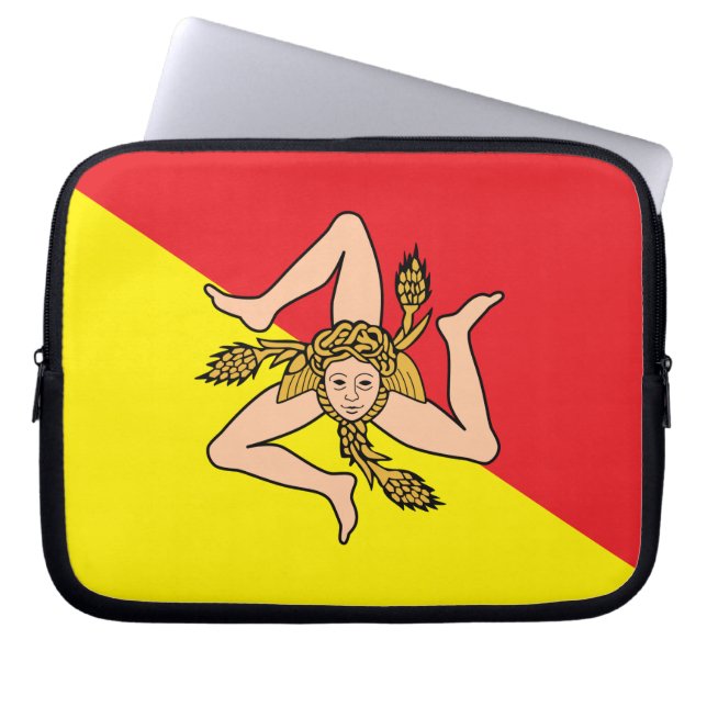 Laptophoes met Siciliaanse vlag Laptop Sleeve (Voorkant)