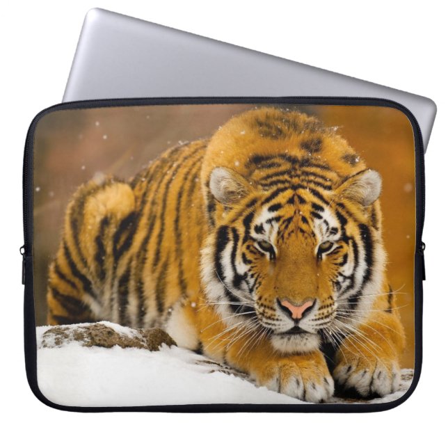 Laptophoes met tijger laptop sleeve (Voorkant)
