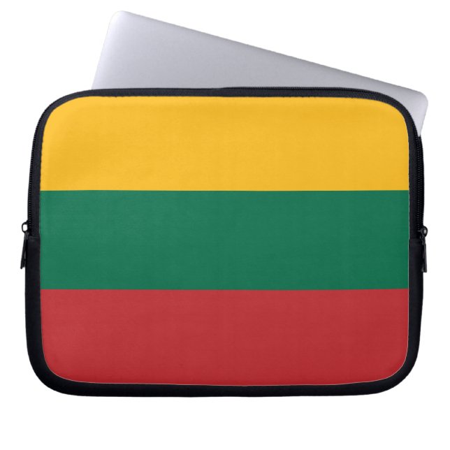 laptophoes met vlag van Litouwen Laptop Sleeve (Voorkant)