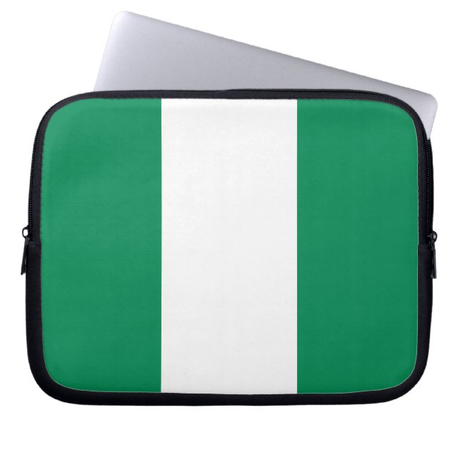 Laptophoes met vlag van Nigeria Laptop Sleeve (Voorkant)