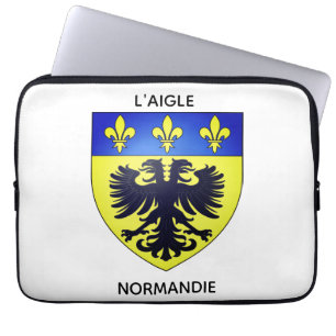 Laptophoes met wapen van L'Aigle in Normandië Laptop Sleeve