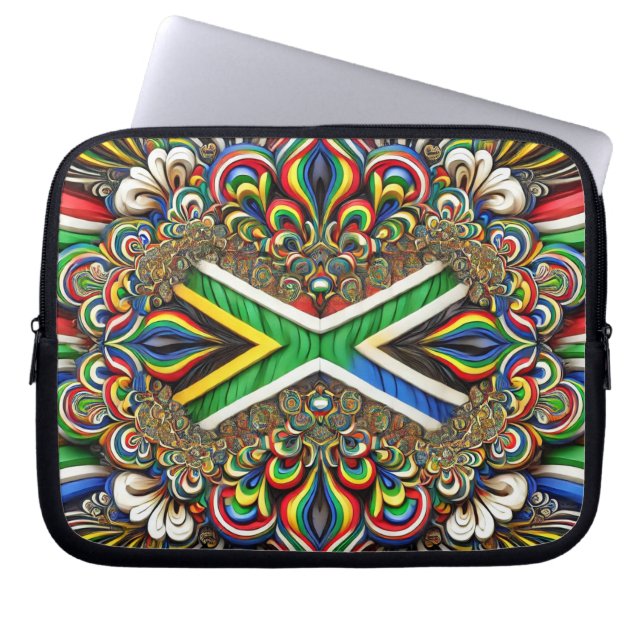 Laptophoes met Zuid-Afrikaans kleurenontwerp Laptop Sleeve (Voorkant)