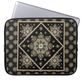 Laptophoes met zwarte en sepia-medailles laptop sleeve