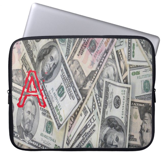 Laptophoes Money Laptop Sleeve (Voorkant)