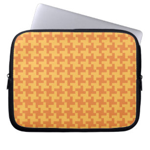 Laptophoes, Oranje Dogstooth Check Laptop Sleeve