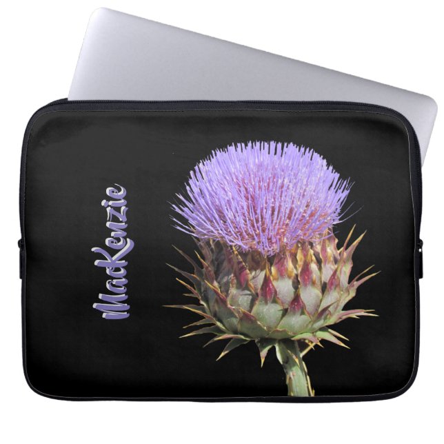 Laptophoes - Paarse schroefdraad met naam Laptop Sleeve (Voorkant)