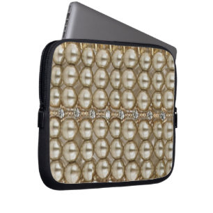 Laptophoes Parels en Diamanten Laptop Sleeve