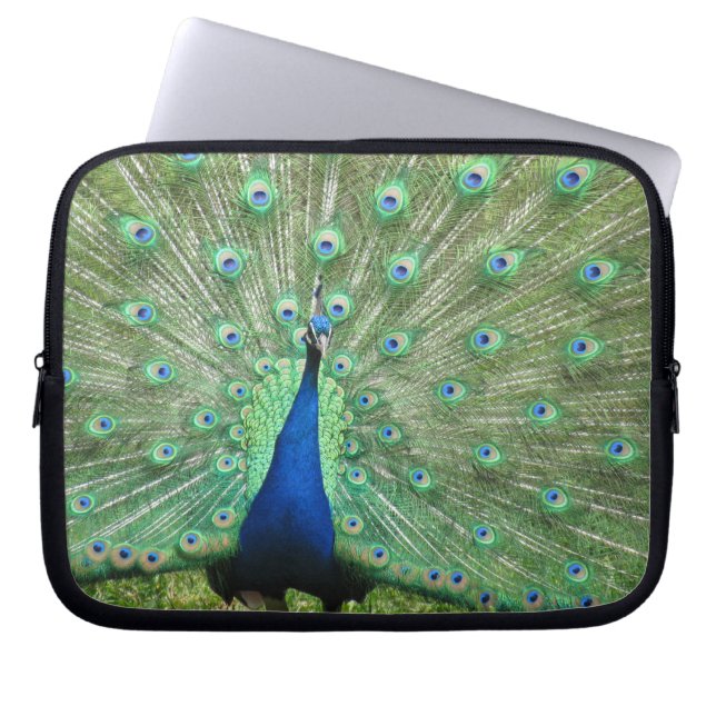 Laptophoes - Peacock Laptop Sleeve (Voorkant)