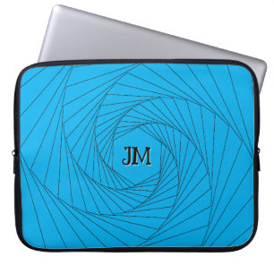 Laptophoes - Perspectief optische illusie blauw Laptop Sleeve